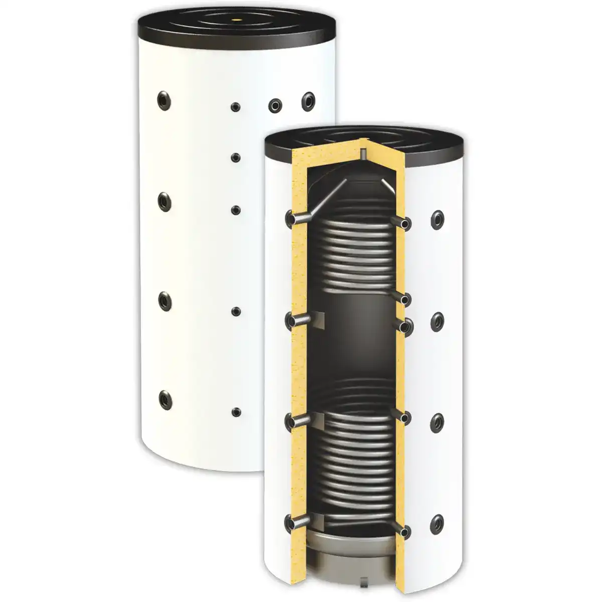 Буферен съд PBM R2 EF с две серпентини 300 литра