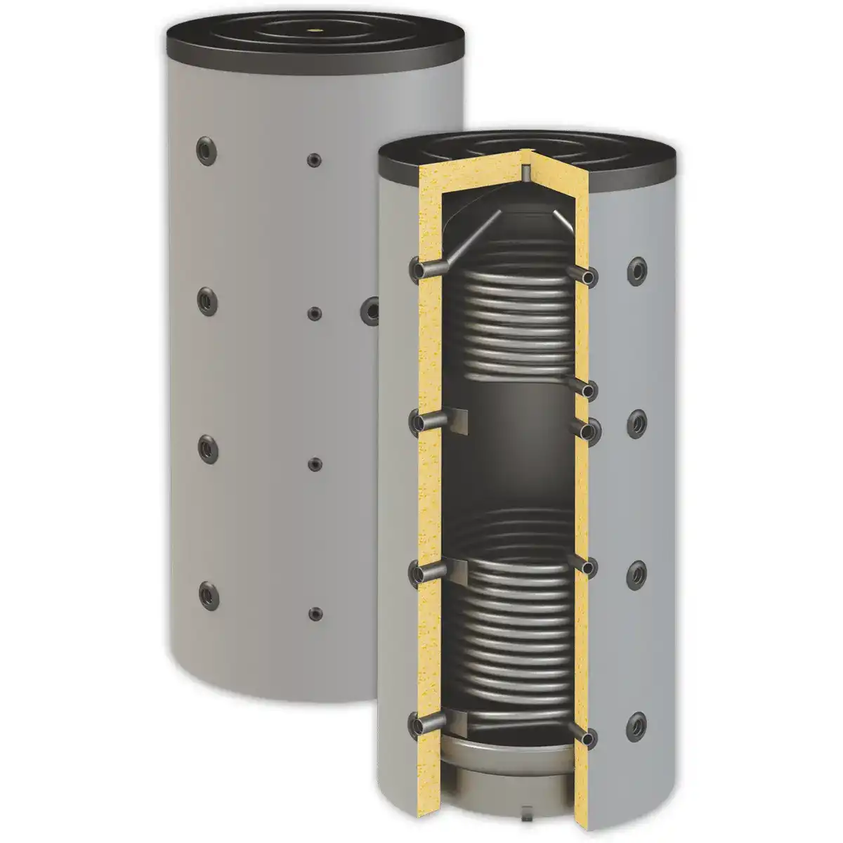 Буферен съд PBM R2 с две серпентини 300 литра