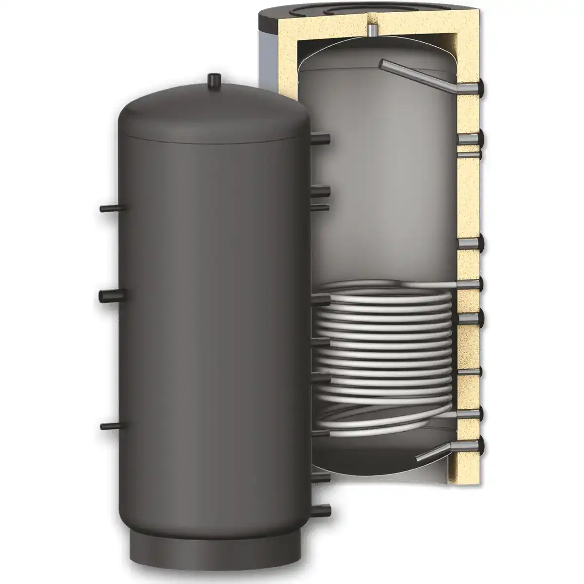 Буферен съд PR с една серпентина 300 литра