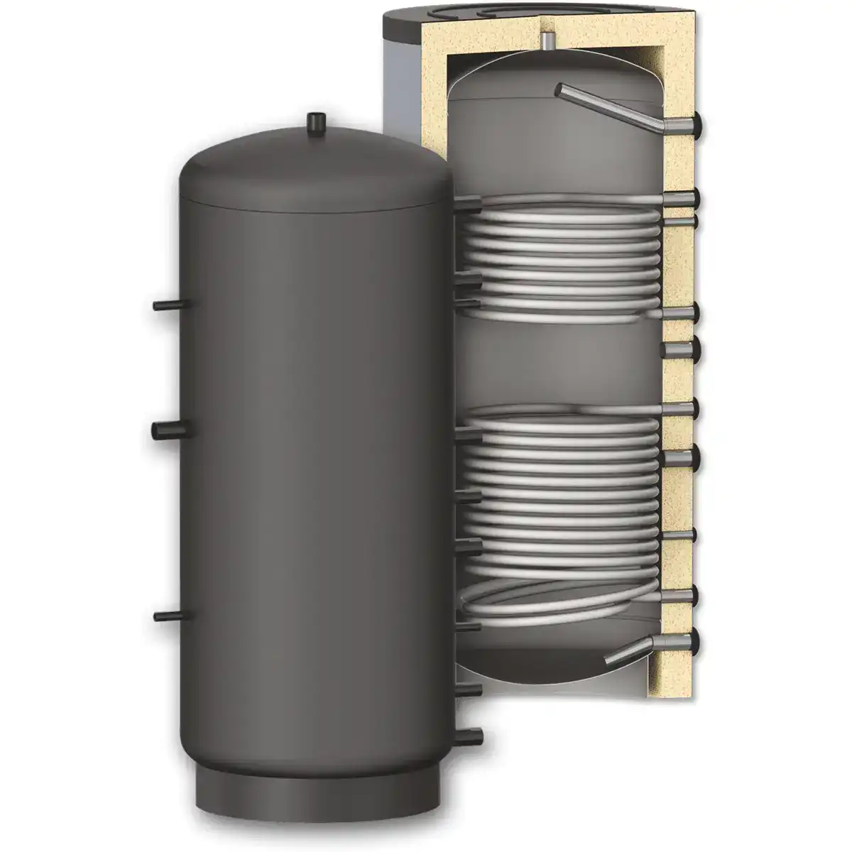 Буферен съд PR2 с две серпентини 300 литра