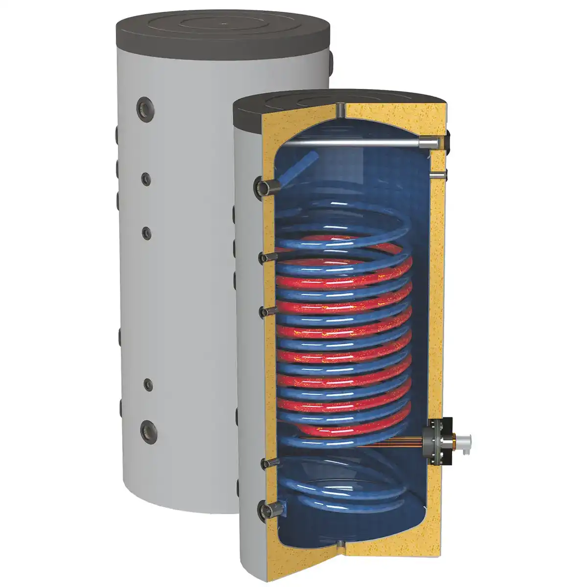 Емайлиран Болйер с две серпентини SON PRL 200L вертикален