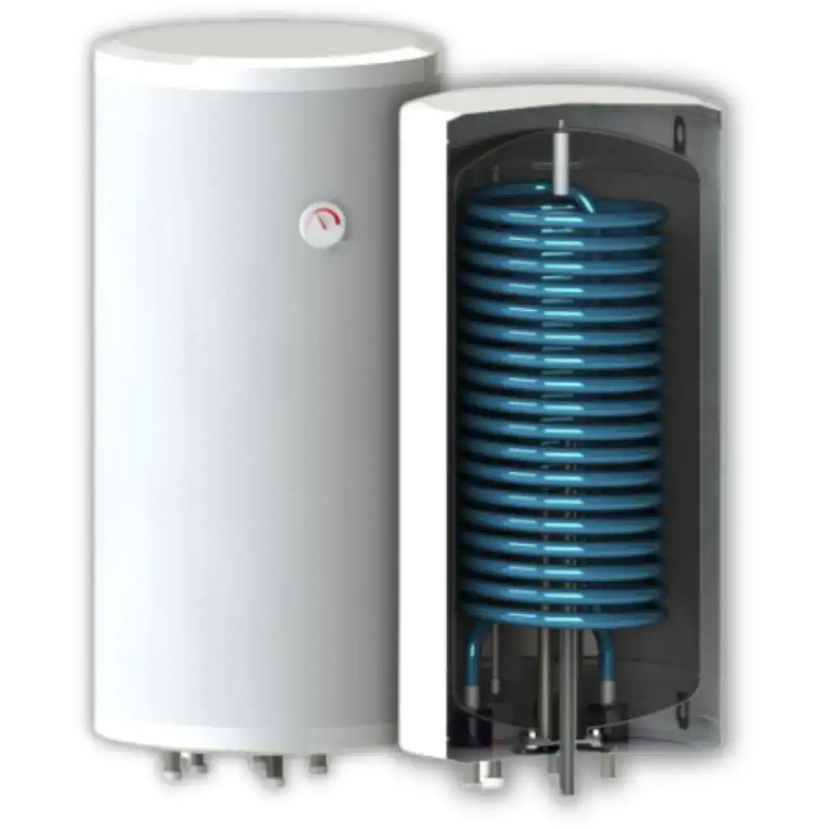 Емайлиран битов бойлер BB S1 2L - 150L с една серпентина с увеличена топлообменна площ