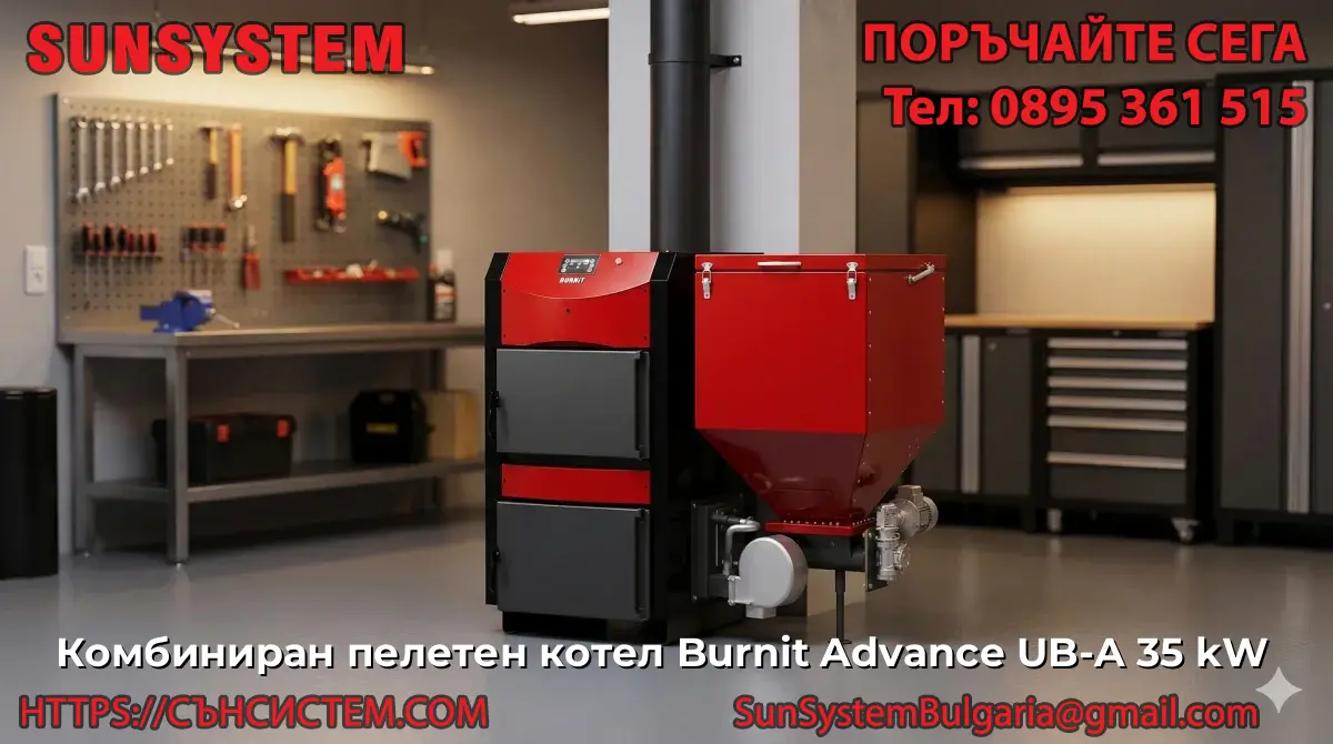 Комбиниран пелетен котел Burnit Advance UB-A 35 kW