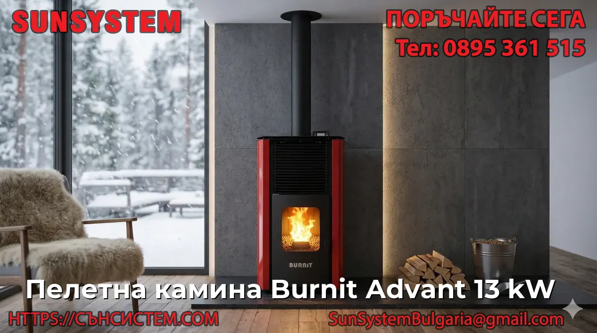 Пелетна камина Burnit Advant 13 kW