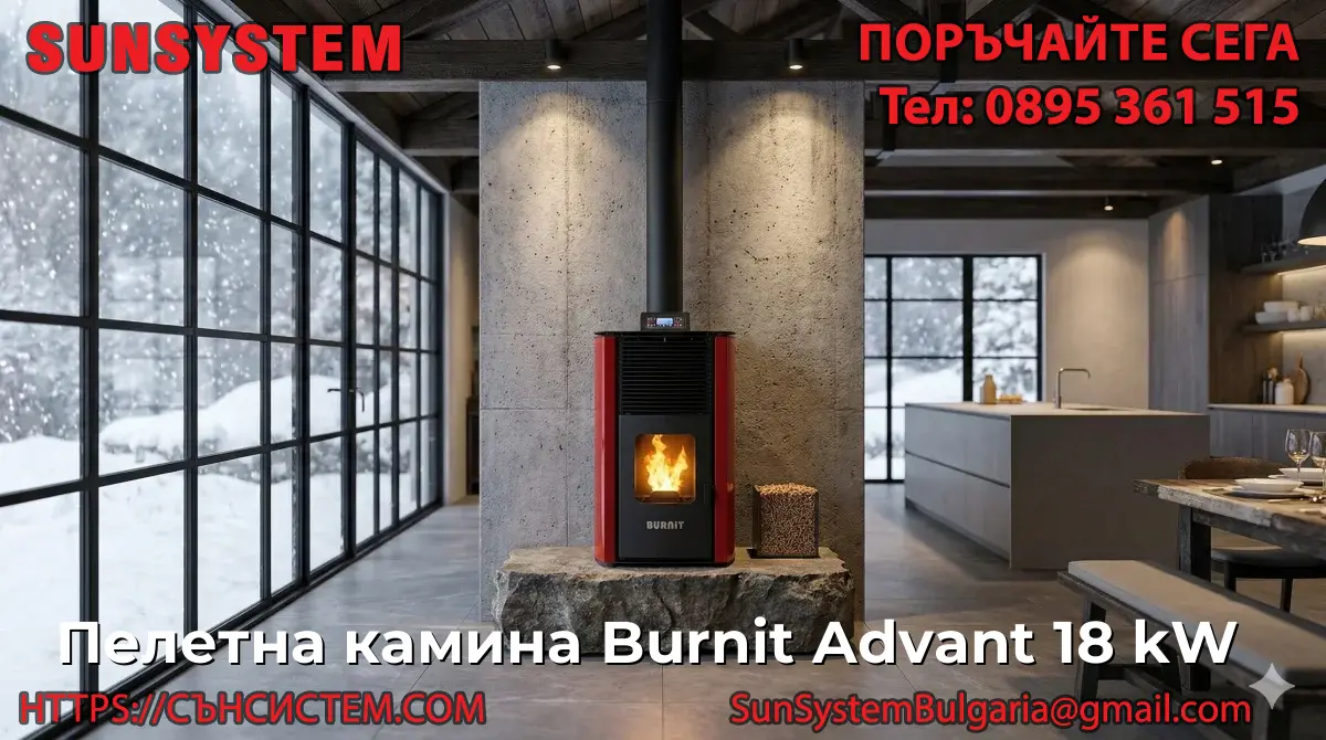 Пелетна камина Burnit Advant 18 kW