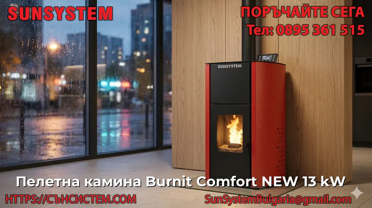 Пелетна камина Burnit Comfort NEW 13 kW