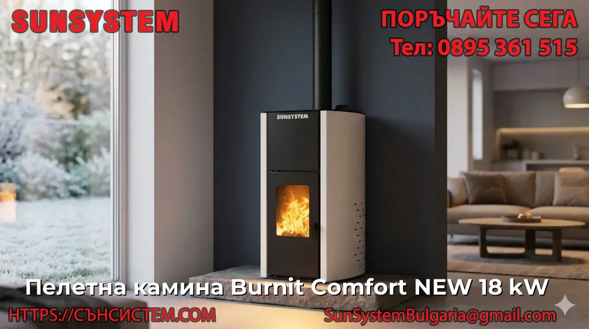 Пелетна камина Burnit Comfort NEW 18 kW
