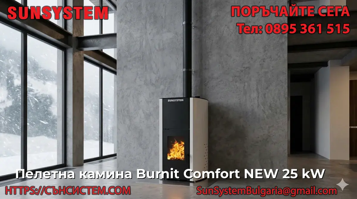Пелетна камина Burnit Comfort NEW 25 kW