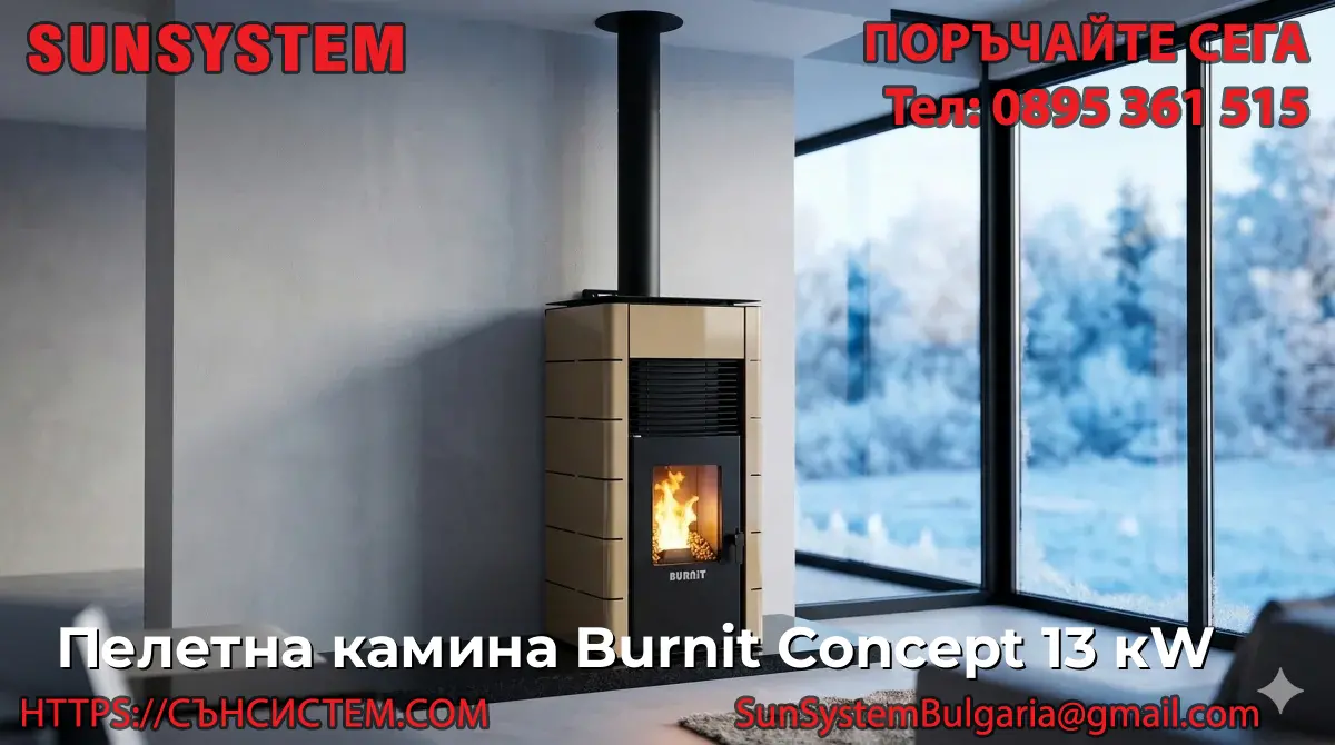 Пелетна камина Burnit Concept 13 kW