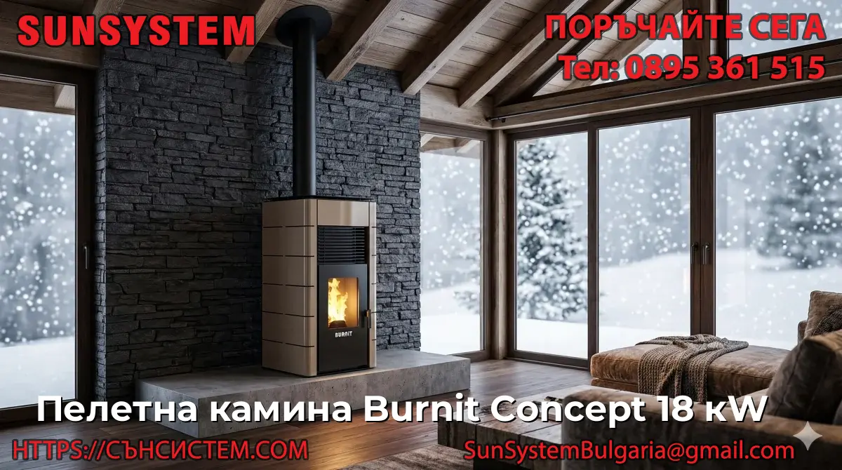 Пелетна камина Burnit Concept 18 kW