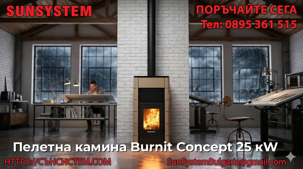 Пелетна камина Burnit Concept 25 kW