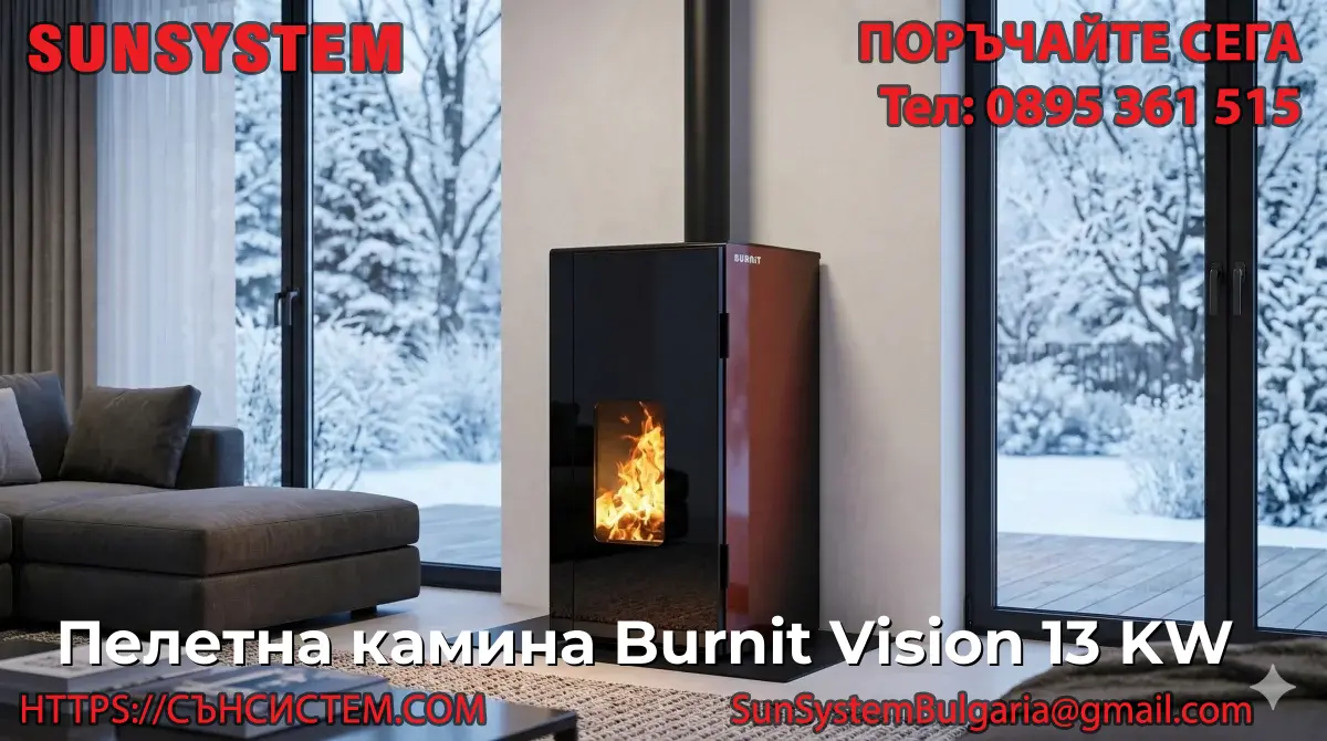 Пелетна камина Burnit Vision 13 KW