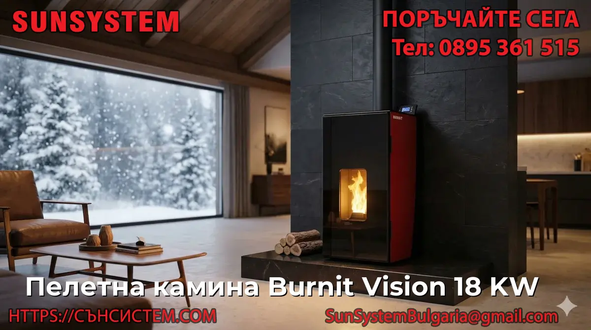 Пелетна камина Burnit Vision 18 KW