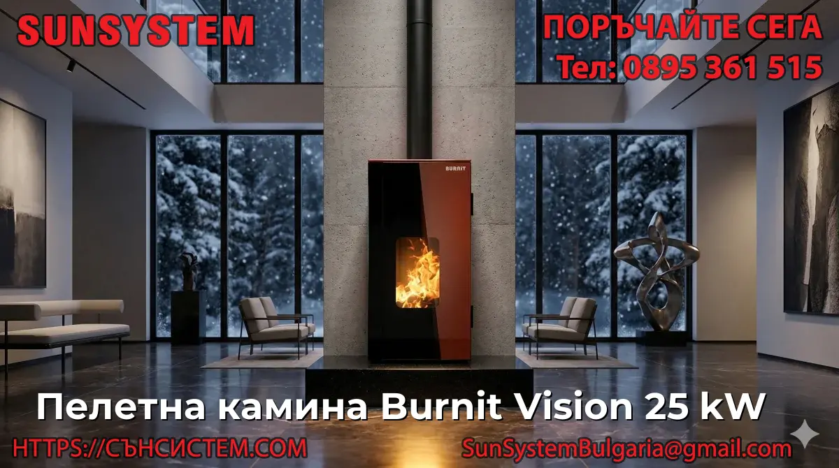Пелетна камина Burnit Vision 25 kW